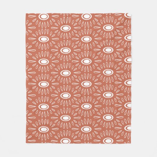 Boho Chic Flowers：シームレモダンスデザイン フリースブランケット (正面)