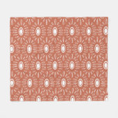 Boho Chic Flowers：シームレモダンスデザイン フリースブランケット (正面(横))