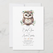 Boho Chic Foest Woodland Animals Baby Shower 招待状 (正面)