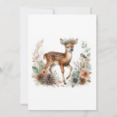 Boho Chic Foest Woodland Animals Baby Shower 招待状 (裏面)