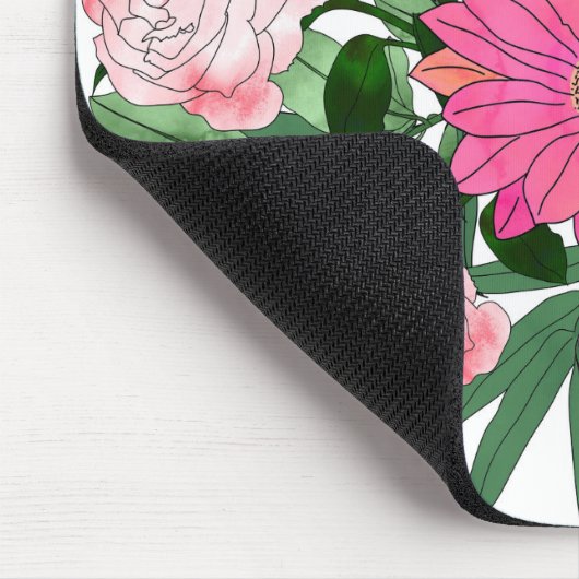 Boho chic garden floral design マウスパッド (コーナー)
