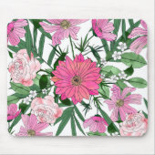Boho chic garden floral design マウスパッド (正面)