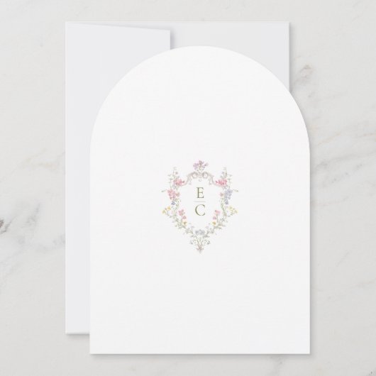 Boho Chic Garden Wildflowers Spring Summer Wedding 招待状 (裏面)