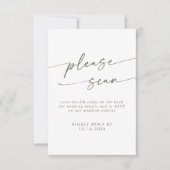 Boho Chic GreenとWhite QRコード詳細 出欠カード (正面)