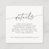 Boho Chic Green and WhiteのQRコ結婚ード詳細 エンクロージャーカード (正面)