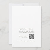Boho Chic Green and White Monogram QRコード結婚s 招待状 (裏面)