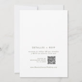 Boho Chic Green and White QRコードスペインの結婚s 招待状 (裏面)
