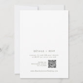Boho Chic Green and White QRコードフランスの結婚s 招待状 (裏面)