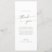 Boho Chic Green and White Thank And 結婚's メニュー (裏面)