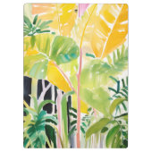 Boho Chic Green Tropical Leafy Foliage Botanical クリップボード (裏面)