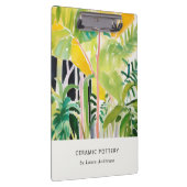 Boho Chic Green Tropical Leafy Foliage Botanical クリップボード (右)