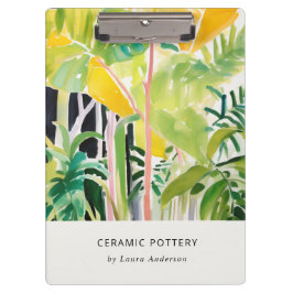 Boho Chic Green Tropical Leafy Foliage Botanical クリップボード