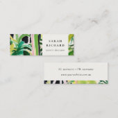 Boho Chic Green Tropical Leafy Foliage Botanical スキニー名刺 (正面/裏面)