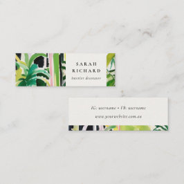 Boho Chic Green Tropical Leafy Foliage Botanical スキニー名刺