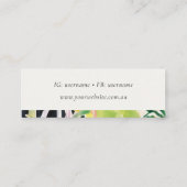Boho Chic Green Tropical Leafy Foliage Botanical スキニー名刺 (裏面)