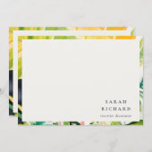 Boho Chic Green Tropical Leafy Foliage Botanical ノートカード (正面/裏面)