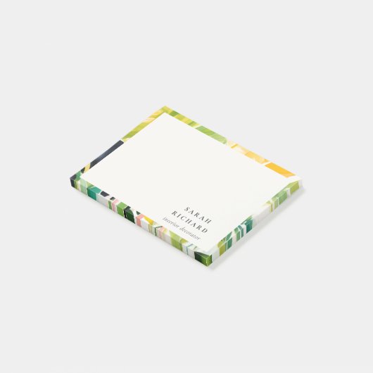 Boho Chic Green Tropical Leafy Foliage Botanical ポストイット (アングル)