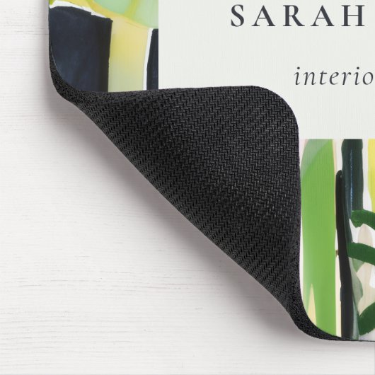 Boho Chic Green Tropical Leafy Foliage Botanical マウスパッド (コーナー)