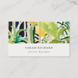 Boho Chic Green Tropical Leafy Foliage Botanical 名刺