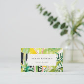 Boho Chic Green Tropical Leafy Foliage Botanical 名刺 (スタンド正面)