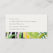 Boho Chic Green Tropical Leafy Foliage Botanical 名刺 (裏面)