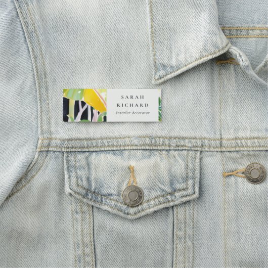 Boho Chic Green Tropical Leafy Foliage Botanical 名札 (インサイチュ)