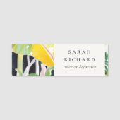 Boho Chic Green Tropical Leafy Foliage Botanical 名札 (正面)
