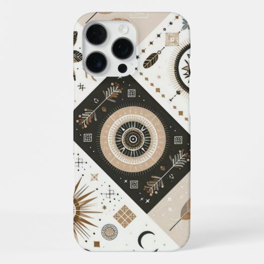 Boho Chic iPhoneケース – スタイリッシュ & Protective iPhone 16 Pro Maxケース (裏面)