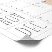 Boho Chic Large 2024ウォールカレンダー（水平） ポスター (角)