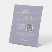 Boho Chic Lavender Purpleラブズをキャプチャ結婚する 台座サイン (正面)