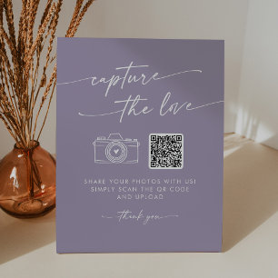 Boho Chic Lavender Purpleラブズをキャプチャ結婚する 台座サイン
