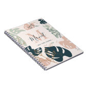 Boho Chic Monogram Name Self-気に Journal ノートブック (右側)
