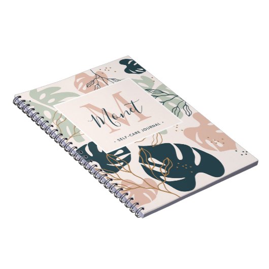 Boho Chic Monogram Name Self-気に Journal ノートブック (右側)