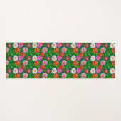 Boho Chic Multicolor Flowers with Leaves on Green ヨガマット (正面(横))