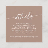 Boho Chic Neutral Taupeの結婚QRコード詳細 エンクロージャーカード (正面)