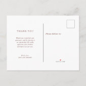 Boho Chic Photo素朴's Thank 結婚 Youポストカード インビテーションポストカード (裏面)