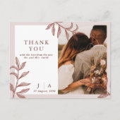 Boho Chic Photo素朴's Thank 結婚 Youポストカード インビテーションポストカード (正面)