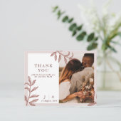 Boho Chic Photo素朴's Thank 結婚 Youポストカード インビテーションポストカード (スタンド正面)