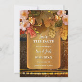 Boho Chic Photo Wine Themed Save the Date Card 招待状 (正面)