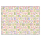 Boho Chic Pink & Green Quilt Floral Patchwork テーブルクロス (正面(横))