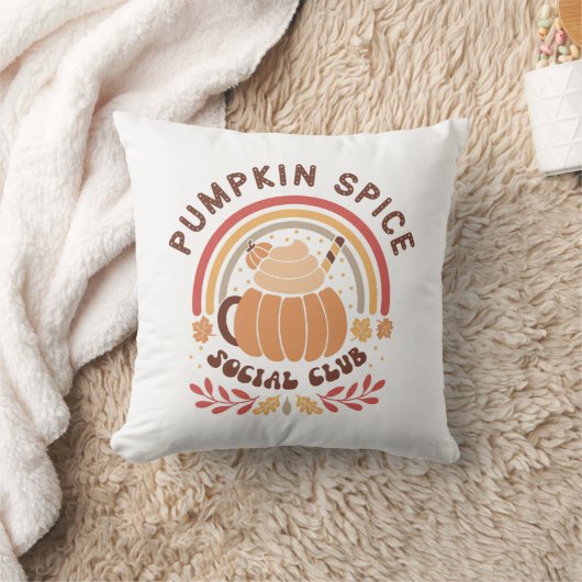 Boho Chic Pumpkin Spice Social Club  クッション (ブランケット)