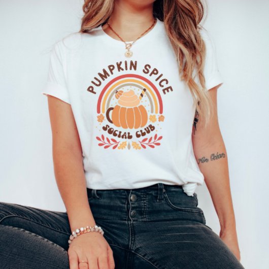 Boho Chic Pumpkin Spice Social Club Tシャツ