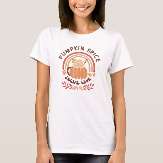 Boho Chic Pumpkin Spice Social Club  Tシャツ (正面)