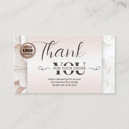 Boho Chic QRコード写真ご注文ありがとうございます 名刺 (正面)