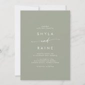 Boho Chic Sage Green カジュアル Photo 結婚's 招待状 (正面)