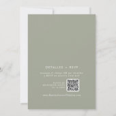 Boho Chic Sage Green QRコードスペインの結婚ズ 招待状 (裏面)