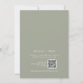 Boho Chic Sage Green QRコードフランスの結婚s 招待状 (裏面)