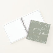 Boho Chic Sage Green Wildflower Wedding Guest Book ノートブック (内部)