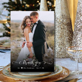 Boho Chic Script 2写真の結婚サンキューカード サンキューカード