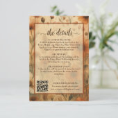 Boho Chic Sienna Floral Wedding Details QR Code エンクロージャーカード (スタンド正面)